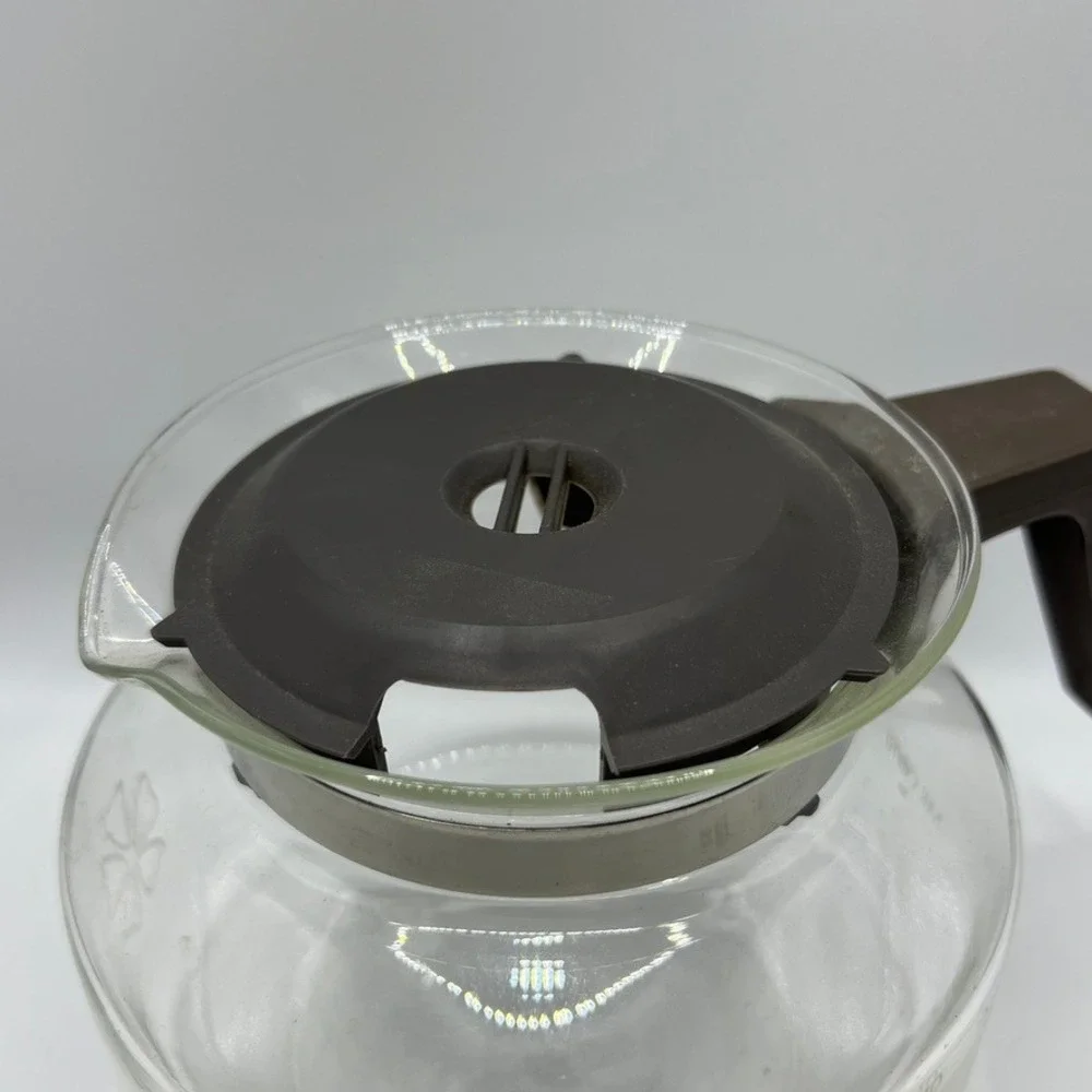 Mr‎ Coffee Replacement Coffee Pot Carafe 10-12 Cup Daisy w/ Brown Lid Handle 70s
